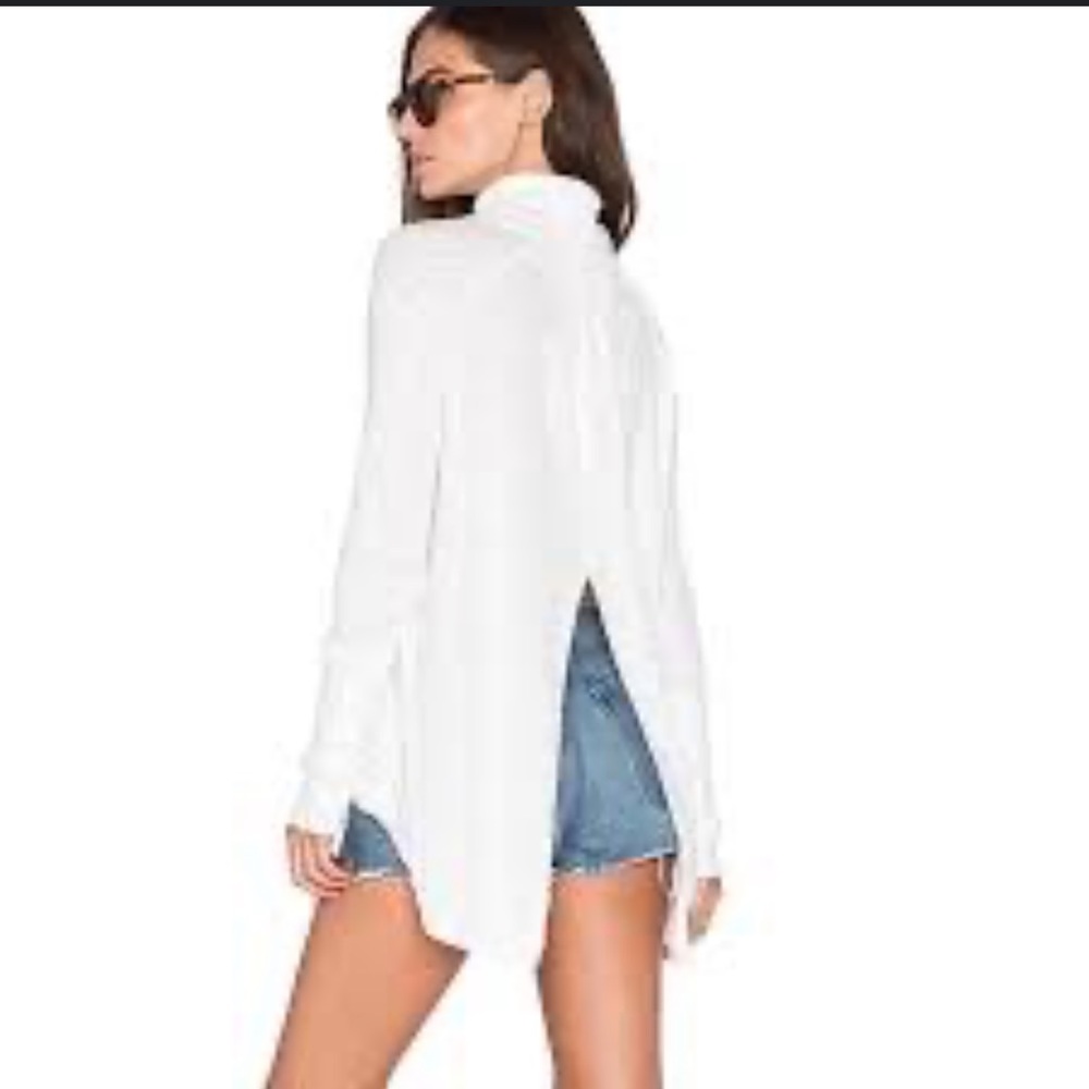 WE THE FREE Sz XS Cowl Neck Drop Shoulder Split Back Pullover Turtleneck